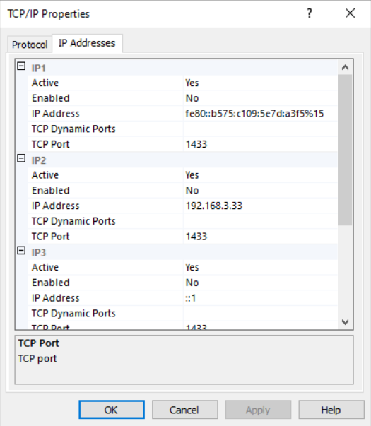 Remove TCP Dynamic Ports